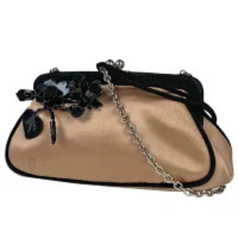 Prada Plate Chain Shoulder Bag Clasp Closure Flower Pink